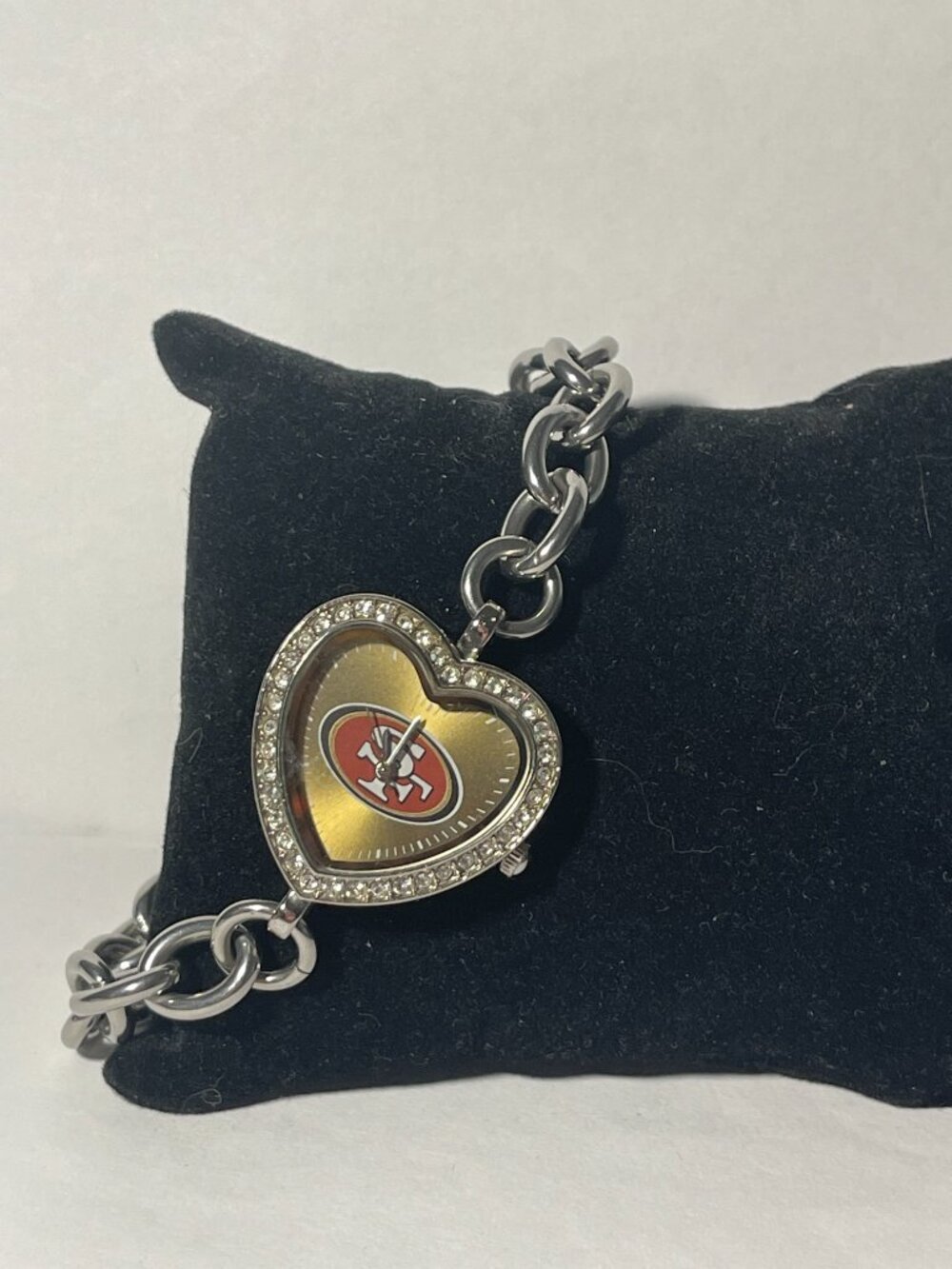 San Francisco 49ers NFL Heart Stainless-Steel Bracelet Watch by Game Time NEW